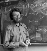 Physicist John S. Bell in his office at CERN, 1982. Click to enlarge.